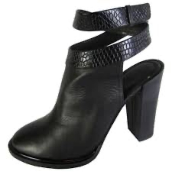 KENNETH COLE NEW YORK LEATHER MULE ANKLE BOOTS W/ANKLE WRAP STRAPS - Picture 6 of 6